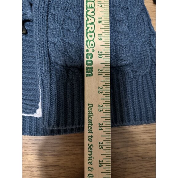 Cabelas Women's Knit Button Cardigan Sweater Jacket Teal Blue Size S Sherpa Hood - Picture 4 of 14